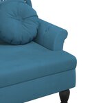 vidaXL Banc avec coussins bleu 120 5x65x75 cm velours