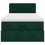 vidaXL Cadre de lit ottoman avec matelas vert foncé 100x200 cm velours