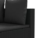 vidaXL Salon de jardin 7 Pièces avec coussins noir résine tressée