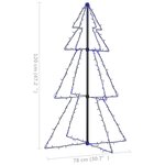 vidaXL Arbre de Noël cône 160 LED d'intérieur/d'extérieur 78x120 cm