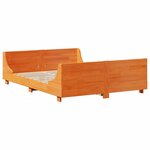 vidaXL Lit bibliothèque sans matelas cire marron 160x200cm bois massif