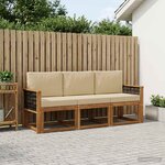 vidaXL Ensemble de canapés d'extérieur 3 pc Naturel