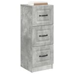 vidaXL Armoire à tiroirs Gris béton 33 x 34 5 x 87 cm
