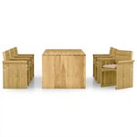vidaXL Ensemble à manger de jardin 7 Pièces avec coussins pin imprégné