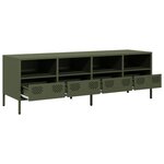 vidaXL Meuble TV vert olive 135x39x43 5 cm acier laminé à froid