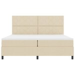 vidaXL Lit à ressorts avec matelas avec LED Crème 200 x 200 cm tissu