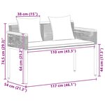 vidaXL Banc extérieur Gris et Gris foncé 117 x 54 x 74.5 cm polyrotin