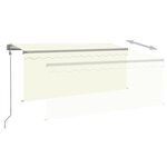 vidaXL Auvent automatique store capteur de vent et LED 3x2 5 m Crème