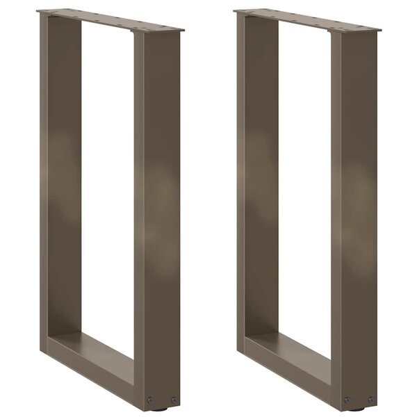 vidaXL Pieds de table à manger en U 2 pièces Acier naturel 50 x (72-73) cm Acier