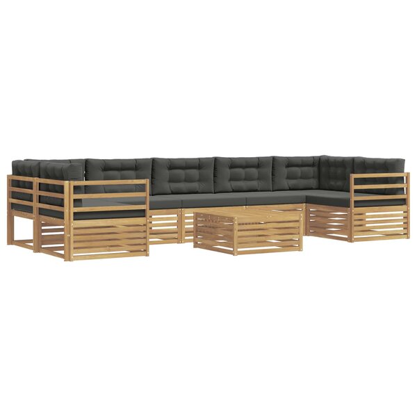 vidaXL Ensemble de canapés d'extérieur 8 Pièces Blanc et anthracite