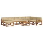 vidaXL Ensemble de canapés d'extérieur 9 Pièces Naturel et Beige