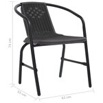 Vidaxl chaises de jardin 2 pièces plastique rotin et acier 110 kg