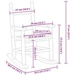 vidaXL Chaise à bascule enfants rouge bois de peuplier massif