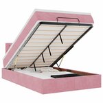 vidaXL Cadre de lit ottoman avec matelas rose 120x200 cm velours