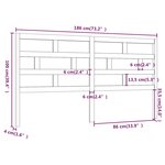 vidaXL Tête de lit Gris 186x4x100 cm Bois massif de pin