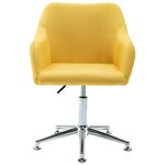 vidaXL Chaise pivotante à manger jaune tissu