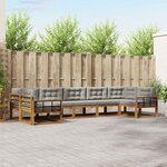 vidaXL Ensemble de canapés d'extérieur 7 Pièces Gris Naturel et Clair