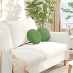 vidaXL Coussins de siège 2 Pièces Vert clair Ø 40 x 13 cm Velours