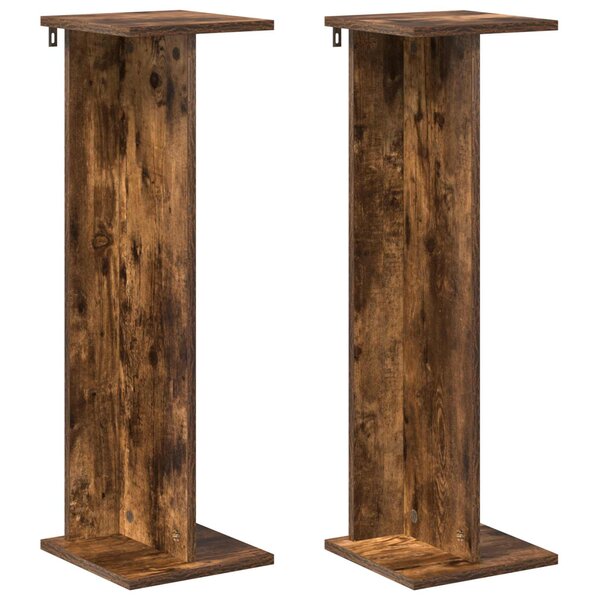 vidaXL Support de Plante 2 pièces Chêne fumé 25 x 25 5 x 80 5 cm