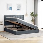 vidaXL Lit avec rangement et matelas Gris foncé 180 x 200 cm Velours