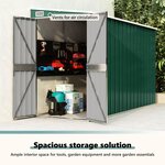 vidaXL Abri de jardin mural Vert 118x288x178 cm Acier galvanisé