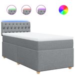 vidaXL Sommier à lattes de lit avec matelas Gris clair 100x200cm Tissu