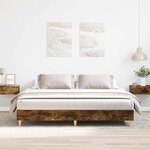 vidaXL Cadre de lit sans matelas chêne fumé 200x200 cm bois ingénierie