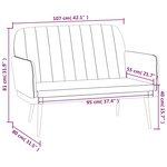 vidaXL Banc Cappuccino 107x80x81 cm Similicuir