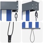 vidaXL Store Roulant Extérieur Manuel Bleu et blanc 220 x 250 cm tissu