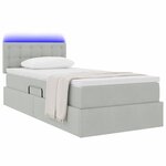 vidaXL Lit avec rangement et LED Gris clair 100 x 200 cm Velours