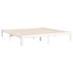 vidaXL Cadre de lit avec tête de lit blanc Super King Size bois massif