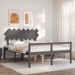 vidaXL Lit pour personne âgée sans matelas gris bois massif