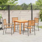 vidaXL Ensemble de salle à manger pour jardin 5 Pièces Gris Poly rotin