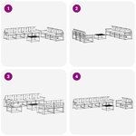 vidaXL Ensemble de canapés d'extérieur 7 Pièces Blanc et anthracite