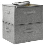 vidaXL Boîtes de rangement 2 Pièces Tissu 43x34x23 cm Gris