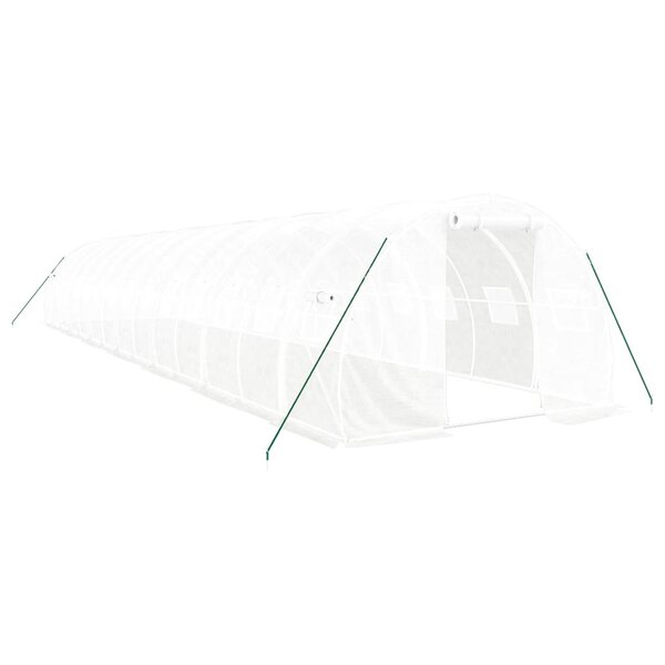 vidaXL Serre avec cadre en acier blanc 42 m² 14x3x2 m