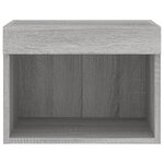vidaXL Tables de chevet murales avec lumières LED 2 Pièces sonoma gris