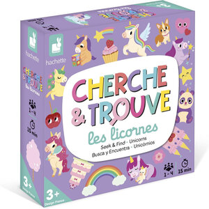 Jeu éducatif - Mon premier cherche et trouve - Les licornes - Dès 3 ans - Janod