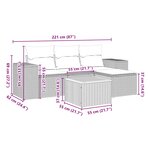 vidaXL Salon de jardin 5 Pièces avec coussins noir résine tressée