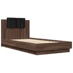 vidaXL Cadre de lit avec LED sans matelas chêne marron 75x190 cm