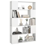 vidaXL Bibliothèque séparateur de pièce blanc brillant bois ingénierie