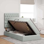 vidaXL Lit avec rangement et matelas Gris clair 100 x 200 cm Velours