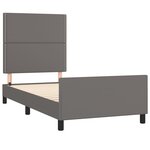 vidaXL Cadre de lit avec tête de lit Gris 90x190 cm Similicuir