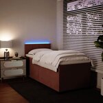 vidaXL Sommier à lattes de lit avec matelas Rose 90x200 cm Velours