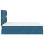 vidaXL Cadre de lit ottoman avec matelas bleu foncé 140x200 cm velours