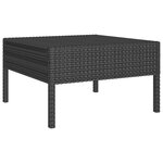 vidaXL Salon de jardin 3 Pièces avec coussins Résine tressée Noir