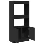 vidaXL Buffet haut noir 63x33x140 cm bois d'ingénierie