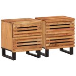 vidaXL Tables de chevet 2 Pièces 40x34x46 cm bois d'acacia massif