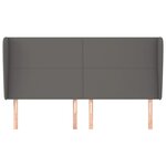 vidaXL Tête de lit avec oreilles Gris 203x23x118/128 cm Similicuir