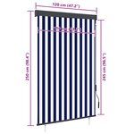 vidaXL Store roulant d'extérieur 120x250 cm Bleu et blanc
